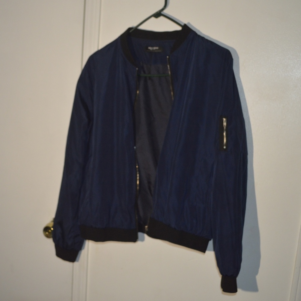 NAVY BLUE BOMBER JACKET